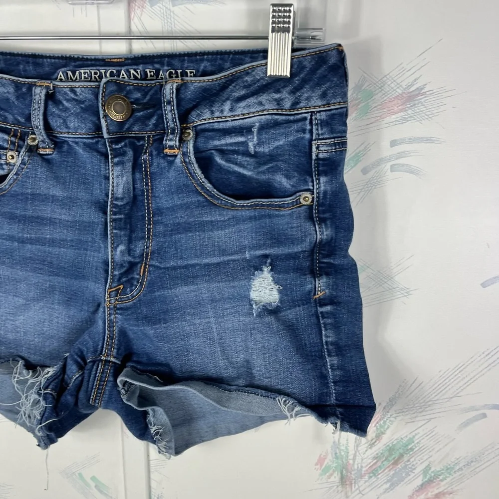 American Eagle Outfitters Hi-Rise Shortie Shorts Super Super Stretch 6 - Picture 3 of 10